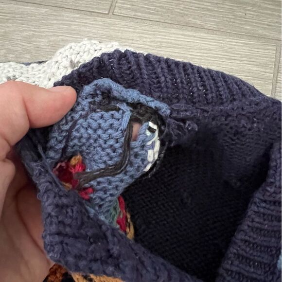 Vintage 90’s Hand Knitted North Isle Cardigan Sweater Vintage Cardigan Teacher L - Picture 6 of 9